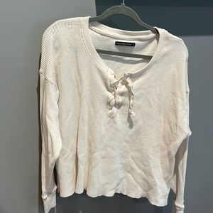 Abercrombie and Fitch white waffle shirt